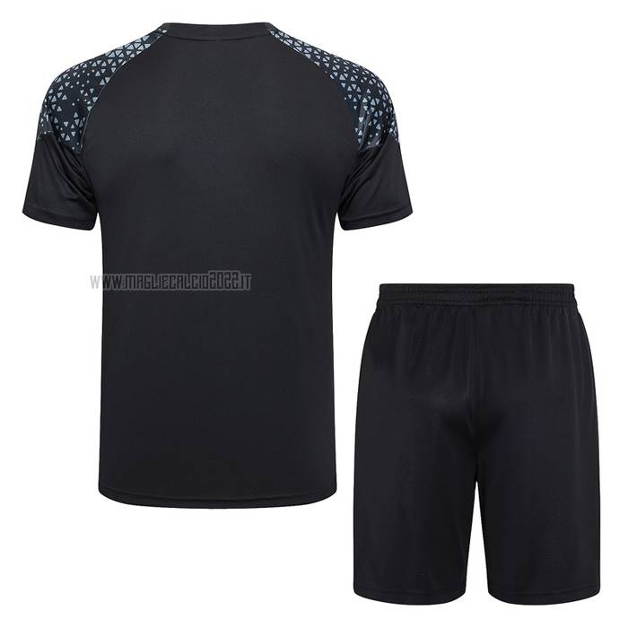 Tuta da Track del Borussia Dortmund Manga Corta 2023-2024 Nero - Pantalon Corto